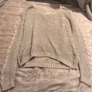 Gray knitted crop sweater